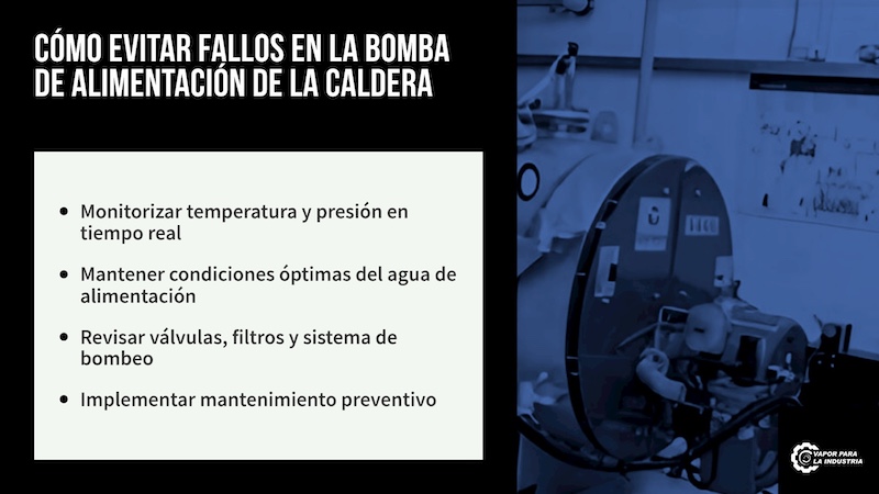 Problemas en la bomba de alimentación de la caldera
