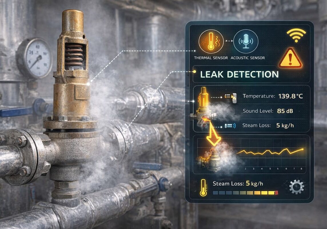 fugas en válvulas de seguridad de vapor